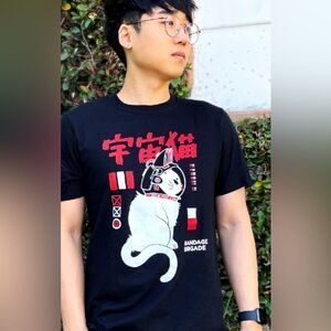 Bandage Brigade Space Cat Graphic T Shirt  XL